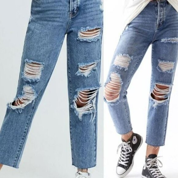 Pacsun Distressed Ripped Mom Jeans - Picture 2 of 9